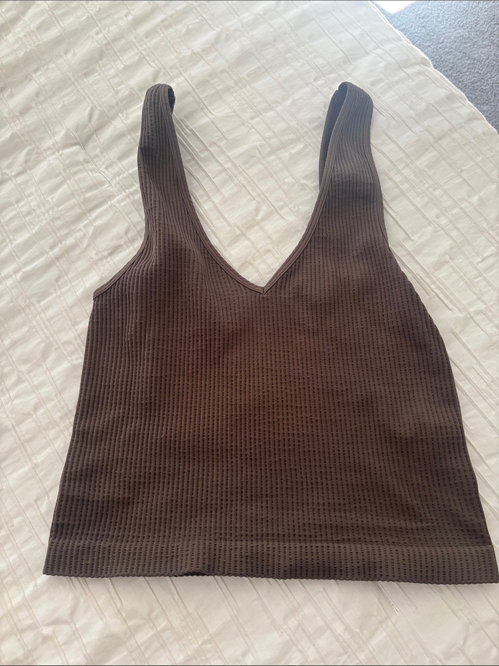 Nikibiki Ribbed V-Neck Tank Tops — Pink, Blue & Brown Trio - Picture 4 of 5